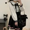 Women s Blouses Shirts Sweet Lace Patchwork Long Sleeve Crop Top Blouse Women Japanese Y2k Harajuku Camisas JK Bow Ruffle Shirt 2023 Kawaii Blusa Femme 231009