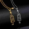 Pendant Necklaces Retro Punk Skeleton Ghost Pendant Necklace for Women Men Gothic Rock Skull Couple Necklace Hip Hop Party Halloween Jewelry Gifts x1009