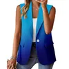 Women's Suits Women Sleeveless Blazerbutton Lapel Jacket Coat Vest Suit Open Front Outerwear Lightweight Business Work Cardigan Veste Femme