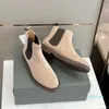 Elegant Men Melon Ankle Boots Sole Suede Brown beige Dress Wedding Party Booties Gentleman Motorcycle Bottes EU38-46