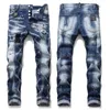 2021 распродажа, мужские рваные эластичные дизайнерские джинсы, рваные байкерские джинсы, облегающие потертые мотоциклетные джинсовые мужские хип-хоп Fashio2772