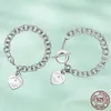 T Designer Heart Tag pendentif chaîne bracelet avec diamant Collier boucles d'oreilles en argent sterling 925 Bijoux en or rose or 18 carats Fa277A