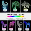 Veilleuses Base de lampe LED 3D support de lumière de nuit LED 16 couleurs + télécommande ou 7 couleurs tactile réglable ABS USB accessoires d'éclairage de bureau YQ231009