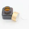 15g Amber Eye Cream Jar Bottle Empty Glass Lip Balm Container Cosmetic Prov Burkar With Gold Cap Qjifl