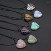 Pendant Necklaces Love Heart Tree Of Life Crystal Pendants Wire Wrap Abalone Shell Opal Purple Pink Quartz Pendulum Women Reiki Jewelry