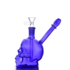 Hurtownia szklana palnik oleju Bong Kolorowa czaszka 3D Hookah Water Tobacco Rure Portable Pyrex Heady Recycler Dab Rig Bongs