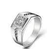 Silverpläterad ring för mäns bröllop födelsedag pojkvän gåva2888