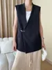 Coletes femininas 2023 outono sem mangas jaqueta estilo chinês um botão sobreposição commuter terno colete sn