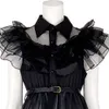 Woensdag Addams Cosplay Kostuum Gothic Zwarte Jurk Prom Party Lolita Prinses Jurk Halloween Carnaval Kostuums voor Vrouwen Girlscosplay