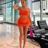 Skirts 2 Piece Sets Summer Sexy Women Dress Set Bodycon Strapless Tube Top And Mini Night Club Streetwear Solid Outfits Y2K