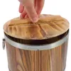 Schüsseln Big Eater Sushi Barrel Container Deckel Holz Salatschüssel Edelstahl Reis Aufbewahrungsbehälter