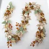 Juldekorationer Autumn Maple Leaf Pumpkin Berry Garland Mantle Oire Pise Thanksgiving Farm Harvest Decoration 231009