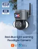 Inqmega bezprzewodowa kamera Wi-Fi PTZ Tuya 3MP 8x Zoom Security Camera z anty-krotną syreną Smart Life Video Outdoor Cam