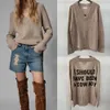 Ull cardigans 23aw zadig voltaire designer mode tröja ny stickad handgjorda virkade broderad ull lös för kvinnor pullover ulltoppar stickad jacka