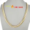 Hip Hop Jewelry Design Luxury Custom 14k Real Yellow Gold Heavy Plain Miami Cuban Curb Link Chain för män