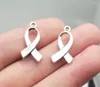 Charms Antique Silver Plated Ribbon Hope Connector Breast Cancer Awareness Hängen för DIY levererar smycken tillverkningstillbehör