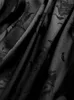 Survêtements pour hommes Ensemble de deux pièces Jacquard Silky Satin Floral Print Rose Motif Chemise à manches courtes avec short élastique à taille moyenne S-5XL