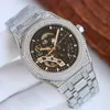 Designer horloges diamanten handgemaakt vol horloge automatisch mechanisch 41 mm met luxe met diamanten bezette staal 904L saffier uitgehold Montre de