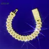 marca moda donna gioielleria raffinata collana braccialetto 15 mm placcato oro baguette tondo moissanite set catene cubane hip-hop