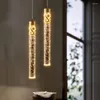 Lampes suspendues Gold LED Lustre Crystal Bubble Lampe Escalier Allée Chevet Suspendu Salle à manger Salon Boutique Bar Café Droplight