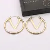 طبقات الأزياء Gold Silver Earns Letters Drains Drop Hoop Opring Earring Buds for Women Girls Wedding Party Modelr Designer 239s