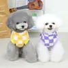 Dog Apparel Plaid Plush Coat Vest Pet Clothes Warm Dogs Sweater Puppy Clothing Cat Fleece Shirt Coral Autumn Winter Soft 231009