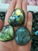 Estatuetas decorativas 3 pçs gota natural pesado flash labradorite cristal pedra preciosa meditação cura pingente em forma de coração