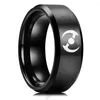 Bagues de cluster Baecyt Anime Cosplay Cloud Acier inoxydable pour hommes Femmes Noir Matte Bague Punk Harajuku Couple