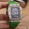 Montres-bracelets en caoutchouc hommes montre saphir automatique mécanique or rose argent noir vert GMT double temps cadran squelette montres