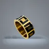 No Box Fashion Women Designer Ring Drop Blackwhite Oil Titanium Steel Luxury Couple Rings5634227