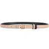 Ceinture double face avec bouton C pour femmes, nouvelle collection, coupe cintrée, décorative, fine, style coréen ins, pour jeunes étudiants