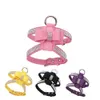 Dog Collars Leashes Pet Chest Harness Rhinestone Bow Small Traction Rope Walking Cat Coleira Para Cachorro Accessories 231009