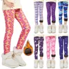 Calças outono inverno quente meninas calças veludo engrossar leggings flor impressão crianças idade 4 13y 231007