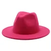 Czek fedora czapka dla kobiet mężczyzn fedoras jesienna zima vintage jazz hats damskie gęste ciepłe czapki męskie czapki solidne kolorowe przyjęcie świąteczne 7 cm 26 colors