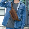 Bag 2024 Sports Versatile Men's Shoulder Fashion Simple Retro Chest Niche Texture Large Capacity Cross-body