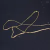 Chains Real 9K Gold Chain Necklace Simple O Design Pure AU375 For Women Fine Jewelry Gift