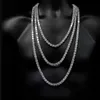 New Hip hop 5A cz tennis chain necklace Plated gold silver punk 5mm zircon paved long necklaces for women boy friend whole288y