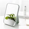 Miroirs Miroir de bureau maquillage carré simple face princesse Dressing pliant haute définition ménage salle de bain maison jardin décor à la maison OT80Z