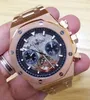 Horloges Automatische mechanische herenhorloge Tourbillions Saffier transparant glas skelet Rose goud zwart blauwe horloges