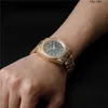 Rolaxs Watch Diamond Mens Bling Stainless Steel Gold Miltated Full CZ Quartz Es Hiphop Wrist Geherry Gift Frj SMFG FJJ GSXT