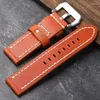 Watch Bands Orange 20 22 24MM Folded Without Sandwich Men's Thickened Leather Strap Vintage Style Bracelet