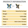 Studörhängen fjäril zirkon på örat för kvinnor cirkel kubiska zirkoniumstänger örhängen pläterad i mässing CZ pendientes juveler