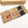 Jewelry Pouches 100Pcs/Lot Fashion Wood Grain Packing Cardboard Hairpins Display Cards Handmade With Love Brooch Packaging Card