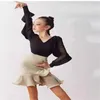 Stage Wear 2023 Flower Girls Latin Dance Dress Competition Kids Children Salsa Tango Cha Performance Practice Skirt