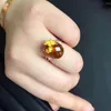 Anillos de racimo Natural y real amarillo citrino piedra sólida 925 anillo de piedras preciosas de plata para la fiesta de boda de las mujeres joyería elegante