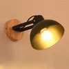 Wandlampen Vintage Houten LED Ijzer Vouwarm Slaapkamer Bedverlichting Woonkamer Trap Gangpad Schansen Woondecoratie