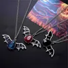 Anhänger Halsketten Halloween Vampir Fledermaus Spinne Anhänger Halsketten Vintage Kristall Scharlach Spiegel Halsband für Frauen Gothic Hip Hop Y2k Schmuck Geschenk x1009