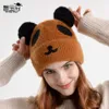 9951 outono e inverno novo bonito pequeno urso malha chapéu de lã dos desenhos animados pelúcia quente orelha proteção boné crianças