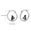 Boucles d'oreilles Harong Design pingouin, cerceau, bijoux à la mode pour femmes, tendance, Animal mignon, émail plaqué argent, cadeau de goutte