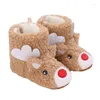 Boots Lioraitiin 0-12 Months Baby Christmas Shoes Soft Sole Cartoon Elk Non-Slip First Walker Infant For Winter